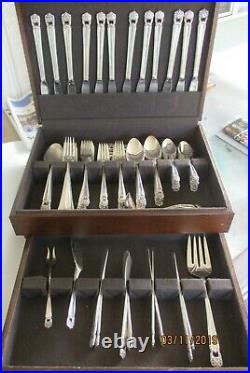 1847 Rogers ETERNALLY YOURS 91 pc GRILLE Dinner Set & Chest For 12 +