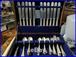 1847 Rogers HERALDIC Silverware Set Hand Hammered Effect 73 Pieces FREE SHIP