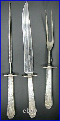 1847 Rogers Heraldic Silver Plate 3 Piece Carving Set