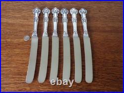 1847 Rogers International CHARTER OAK Silverplate OLD FRENCH All 6 Knives 9 3/4