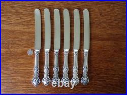 1847 Rogers International CHARTER OAK Silverplate OLD FRENCH All 6 Knives 9 3/4