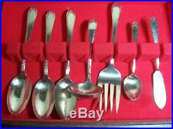 1847 Rogers LOVELACE 1938 silverplate 79 pc service for 12 with drawer chest