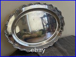 1847 Rogers Silver Plate 15 Oval Platter Magic Rose pattern RARE 1847 Rogers Silver Plate 15 Oval Platter Magic Rose pattern RARE