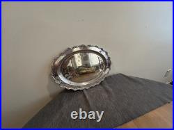 1847 Rogers Silver Plate 15 Oval Platter Magic Rose pattern RARE