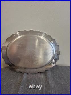 1847 Rogers Silver Plate 15 Oval Platter Magic Rose pattern RARE 1847 Rogers Silver Plate 15 Oval Platter Magic Rose pattern RARE