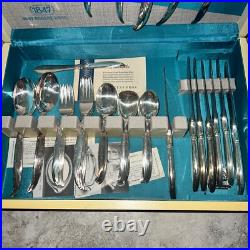1847 Rogers Silver Plate FLAIR Flatware in Storage Box 52 Pieces Setting for 8