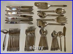 1847 rogers bros 1969 King Frederick Royal Empress Silver Plate Flatware, 47pc