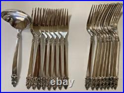 1847 rogers bros 1969 King Frederick Royal Empress Silver Plate Flatware, 47pc