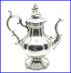 1870s Rogers Bros MFG Co Pumpkin Top Vines Floral Base Teapot Silver Plate 1870s Rogers Bros MFG Co Pumpkin Top Vines Floral Base Teapot Silver Plate