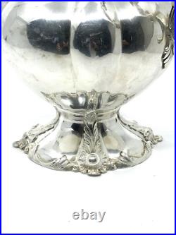 1870s Rogers Bros MFG Co Pumpkin Top Vines Floral Base Teapot Silver Plate 1870s Rogers Bros MFG Co Pumpkin Top Vines Floral Base Teapot Silver Plate