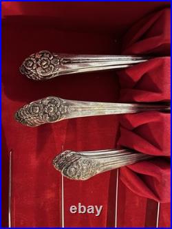 1881 By Rogers Oneida 42 Piece Boxed Set Silver Plate Flatware Plantation