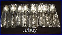 1881 ROGERS ONEIDA LTD. BAROQUE ROSE 62 Pieces Silver Plate New, never used