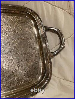 1881 Rogers 1930's Croydon Pattern Silver Plate Butler's Serving Tray