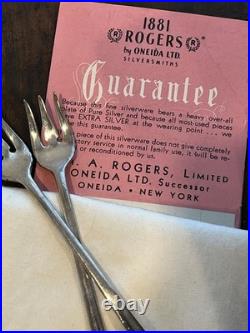1881 Rogers By Oneida LTD. Silversmiths Silver Plated 8 Piece Flatware Set