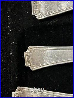 1881 Rogers Grecian Greek Key Silverplate 1915 Antique, Lot of 50 Pcs