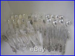1881 Rogers Oneida Baroque Rose 1967 Silver Plate Flatware Set with Chest 48 Pc