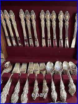 1881 Rogers Oneida Baroque Rose Silverware Set Silverplate112 Pieces