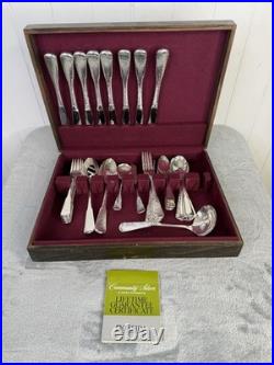 1881 Rogers Oneida Flatware Hammered FIRST COLONY Silverplate 43pc Service For 8
