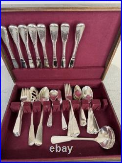 1881 Rogers Oneida Flatware Hammered FIRST COLONY Silverplate 43pc Service For 8