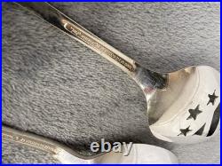 1881 Rogers Oneida Flatware Hammered FIRST COLONY Silverplate 43pc Service For 8