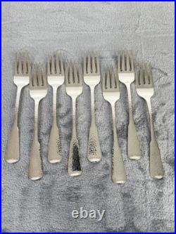 1881 Rogers Oneida Flatware Hammered FIRST COLONY Silverplate 43pc Service For 8