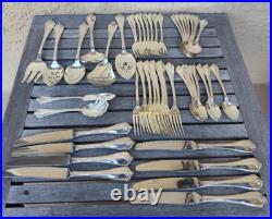 1881 Rogers Oneida KING JAMES Silverplate Service for 8 + serving pcs. Free Ship