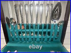 1881 Rogers Oneida Ltd Brookwood Banbury Silverplate Flatware 57 pc Set in Box