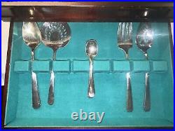 1881 Rogers Oneida Ltd Brookwood Banbury Silverplate Flatware 57 pc Set in Box