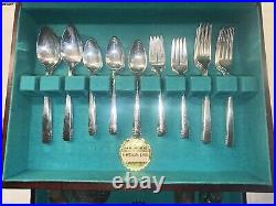 1881 Rogers Oneida Ltd Brookwood Banbury Silverplate Flatware 57 pc Set in Box