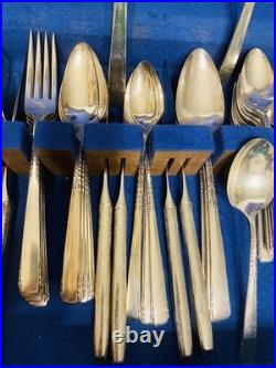 1881 Rogers Oneida Silver Plate Flatware Set 73PC Dovetail Wood Chest EXTRAS