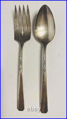 1881 Rogers Oneida Silver Plate Flatware Set 73PC Dovetail Wood Chest EXTRAS