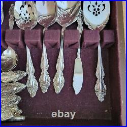 1881 Rogers Oneida Silverware Extra Plate Baroque Rose Pattern Service for 10