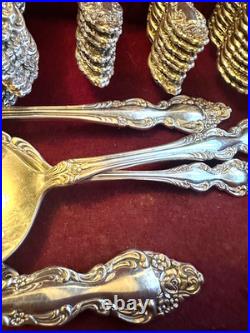 1881 Rogers Oneida Silverware silver plate Baroque Rose Pattern 81 Pieces