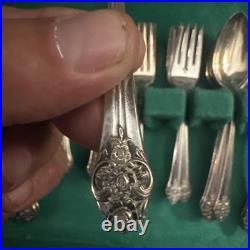 1881 Rogers Plantation Silver Plate TableWare Flower Set of 39 Pieces Box Inc