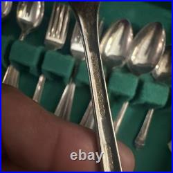 1881 Rogers Plantation Silver Plate TableWare Flower Set of 39 Pieces Box Inc