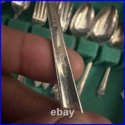 1881 Rogers Plantation Silver Plate TableWare Flower Set of 39 Pieces Box Inc