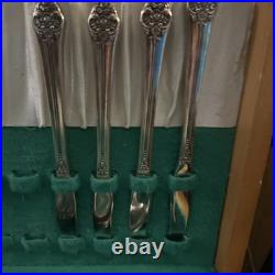 1881 Rogers Plantation Silver Plate TableWare Flower Set of 39 Pieces Box Inc