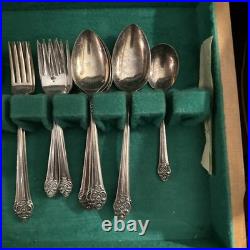 1881 Rogers Plantation Silver Plate TableWare Flower Set of 39 Pieces Box Inc
