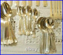 1881 Rogers Plymouth 103 Pcs Hammered Silverplate Flatware Arts & Crafts C 1917