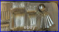 1881 Rogers Plymouth 103 Pcs Hammered Silverplate Flatware Arts & Crafts C 1917