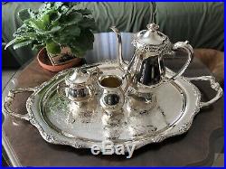 1881 Rogers Silver Platted Glenrose Tea Set With Serving Platter