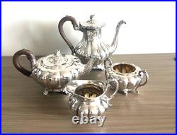 1881 Rogers Silverplate Tea Coffee Set 4pc Coffee Pot Sugar Creamer Tray