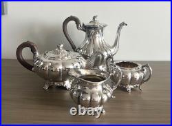 1881 Rogers Silverplate Tea Coffee Set 4pc Coffee Pot Sugar Creamer Tray