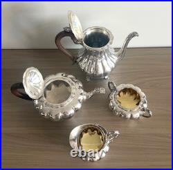 1881 Rogers Silverplate Tea Coffee Set 4pc Coffee Pot Sugar Creamer Tray