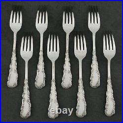 1894 International FLORIDA Silverplate Dinner Forks Lot 8 Wm Rogers & Son Ornate