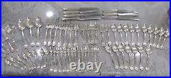 1916 Heraldic pattern 1847 Rogers Bros silverplate flatware 68 pieces with box