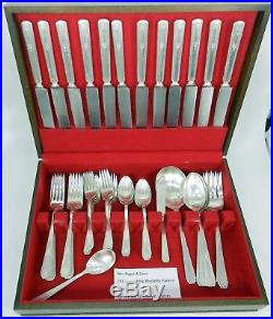 1932 Rogers & Sons 56 Pc Service For 12 Silverplate Friendship Medality Flatware