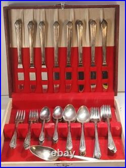 1939 William Rogers Imperial Silver Plate Service for 8 + 2 LG Spoons & Box