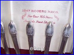 1940s First Love Silverplate 80 piece Dinner Set Chest 1847 Rogers Bros Flatware