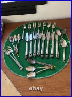 1941 Silver Plated Dining Silver Ware By 1847 Roger's Bros 30 Pieces Art Deco